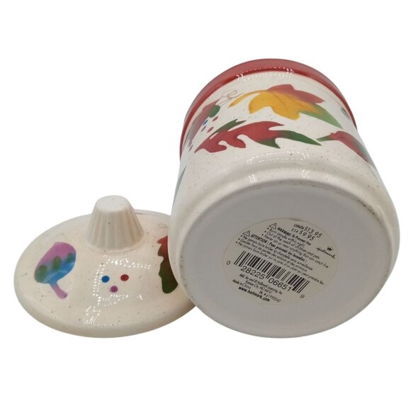 Candle Holder Lidded Hallmark Autumn Leaves Vanilla Jar Y2K Vintage 6 Inches - Picture 14 of 16